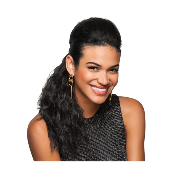 HairDo 18-inch Style-able Wavy Synthetic Ponytail, Heat-Friendly, Midnight Brown - Picture 1 of 6